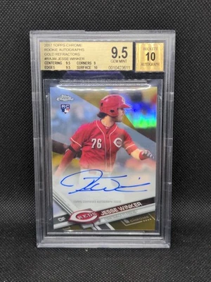 2017 Topps Chrome Gold Refractor Jesse Winker Auto 45/50 #RA-JW BGS 9.5 - Image 1 of 2