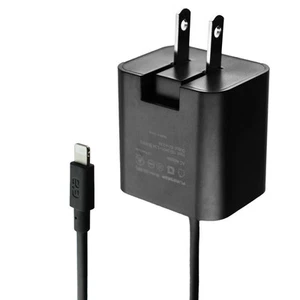PureGear (5V/2.4A) 5-Ft 8-Pin Wired Wall Charger for iPhone/iPad - Black 08638PG - Picture 1 of 2