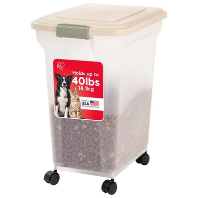 42磅宠物食品储存容器大型干燥箱狗猫鸟无双酚A车轮 — 第 1/4 张图片