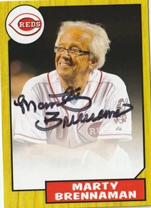 HOF CINCINNATI REDS BROADCASTER MARTY BRENNAMAN SIGNED CUSTOM CARD RARE - Picture 1 of 2