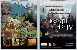 Breath Of Fire IV Playstation Capcom Juego Promo 2001 Anuncio de 2 páginas - Imagen 1 de 5