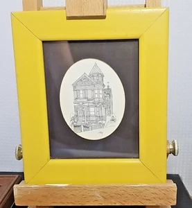 Impresión artística en miniatura de la casa victoriana de San Francisco "Martin Tang" de colección enmarcada y tapete - Imagen 1 de 3