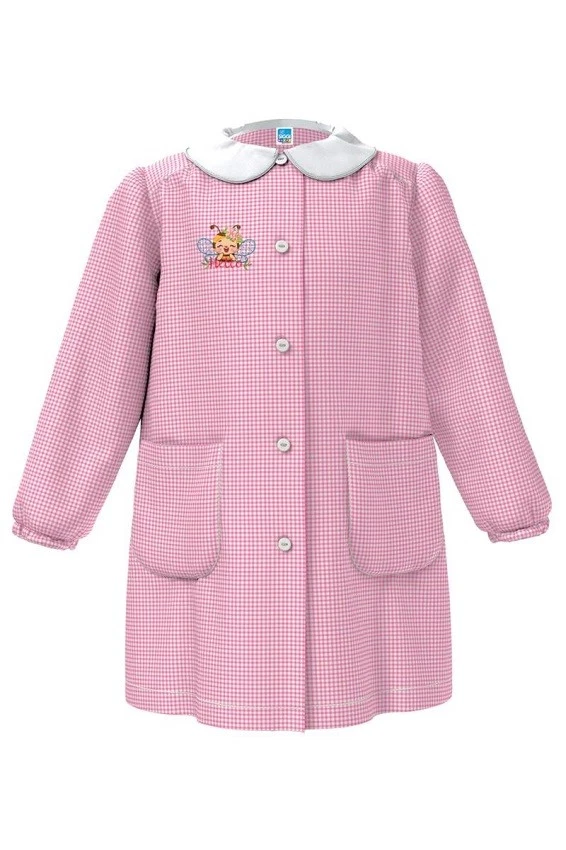 Grembiule a quadretti Rosa bambina 5anni Siggi - Hello ape scuola materna asilo - Immagine 1 di 1