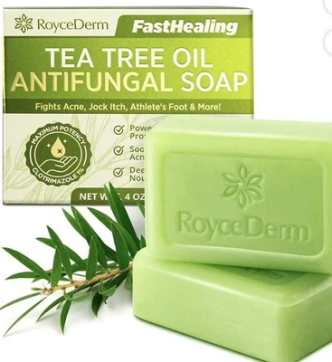 Tea Tree Oil Soap Bar - Antifungal Face & Body Wash. 2 Bars In One Box, 4oz/pc - Image 1 of 4