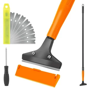 Raspador de piso con hoja de afeitar, herramienta rascadora de alta resistencia de 4" de ancho con 45,7" de largo... - Imagen 1 de 7