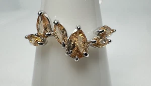 Size 8 Bomb Party Ring - RBP5948 Call Me Glamorous - Smokey Topaz Cubic Zirconia - Picture 1 of 4