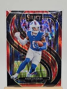 2024 Select Keon Coleman Premier Level Red Prizm Shock #153 /249 Bills - Bild 1 von 2