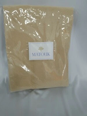 Matouk Castela Chevron Twin Coverlet Cotton Blanket Champagne Portugal New - Image 1 of 4