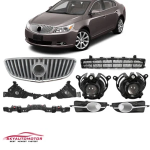 Fits 2010-2013 Buick Lacrosse Front Grille Foglights Bezels&Bracket Combo 9PCS - Foto 1 di 7