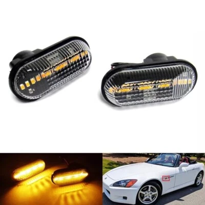 2x Luces LED indicadoras laterales ámbar transparentes para Honda S2000 Prelude Foto 1 de 4