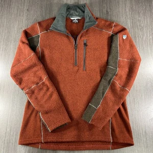 Maglione pullover Kuhl Born In The Mountains 1/4 cerniera rosso/marrone LW uomo piccolo - Foto 1 di 12