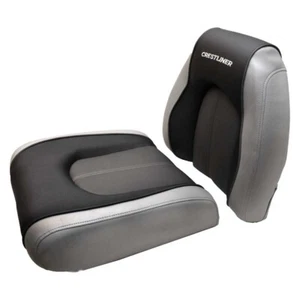 Crestliner Boat Seat Cushions 2156291 | Gray Black (2-Piece Set) - Picture 1 of 7