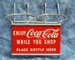 Coca Cola “While You Shop” 2 Bottle Cart Carrier Very Good Condition - Picture 1 of 3