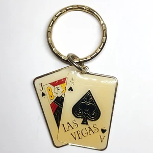 Las Vegas Blackjack Emaille Vintage Schlüsselanhänger Anhänger cool Geschenkkreationen inkl. Schlüsselring - Bild 1 von 3