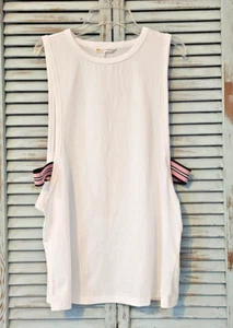 C&C CALIFORNIA ACTIVE MUSCLE TANK TOP Womens Size M White Mesh Athleisure NWT - Picture 1 of 7