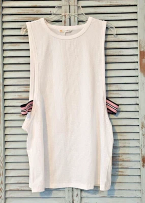 C&C CALIFORNIA ACTIVE MUSCLE TANK TOP Womens Size M White Mesh Athleisure NWT - Image 1 of 4