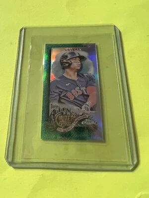 2022 Allen & Ginter Chrome Mini Green Refractor Rafael Devers #46 - #15/99 - Image 1 of 2