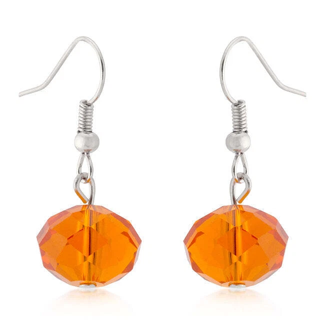 Pendientes colgantes de cuentas facetadas naranja Foto 1 de 1