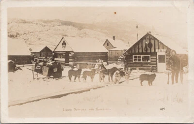Suministros líquidos para Klondike YT Yukon Hombre Trineo Perros Centeno Bourbon Pat Postal G57 Foto 1 de 2