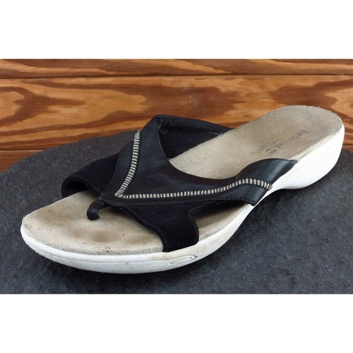 Sandali donna Timberland taglia 8 5 M neri infradito in pelle 96315