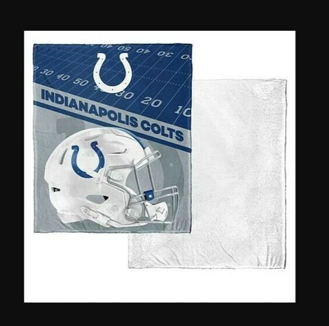 New Official Indianapolis Colts 50x60 N.W. Ultra Soft Sherpa Throw Lap Blanket Cover