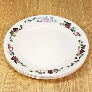 CORELLE Corning GARDEN HOME Birdhouse Ivy 10¼" Dinner Plates (6 pcs) *XLNT EUC* - Picture 1 of 1