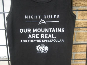 Ladies BELLA (M) COORS LIGHT Beer T Shirt Top MOUNTAINS REAL tank spectacular md - Picture 1 of 9