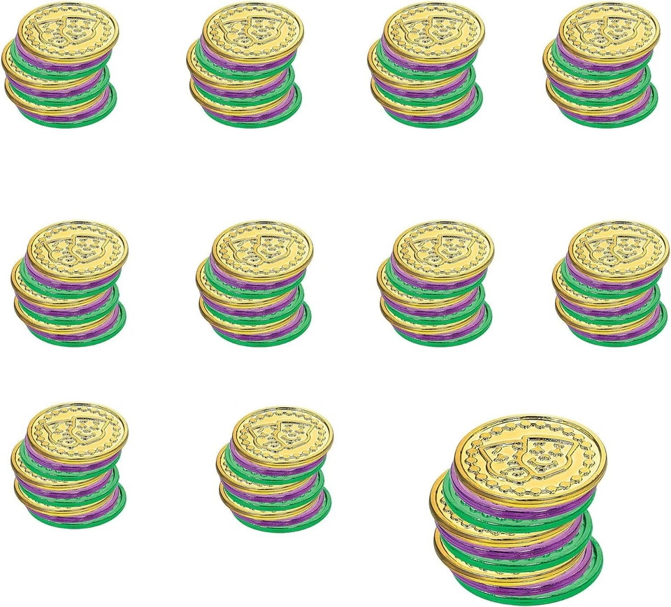 Máscaras de mascarada de Mardi Gras tema de vacaciones decoración de fiestas favor monedas de plástico Foto 1 de 1