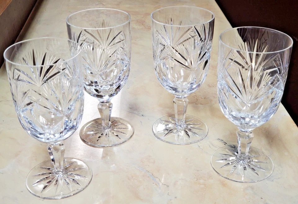 Gorham Rosewood Older Iced Tea Glasses  6 5/8" Fanned Cuts Exc Set 4 - Image 1 of 4