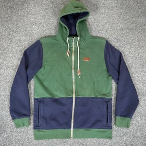 Vans Full Zip Hoodie Color Block Sweatshirt Skater Green Blue Men's Large - Picture 1 of 7