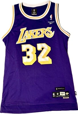 CAMISETA REEBOK LA LAKERS MAGIC JOHNSON Clásicos de Madera Dura Vintage (M) +2 *SIN USAR* Foto 1 de 4