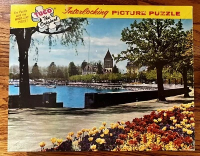 VTG TUCO 1960’s PUZZLE CASTLE OUCHY LAUSANNE, SWITZERLAND FIBRE BOARD - Image 1 of 3