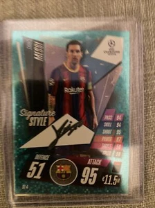 TOPPS UEFA CHAMPION LEAGUE 2020 2021 SIGNATURE STYLE LIONEL MESSI SI 4 BARCELONA - Picture 1 of 2