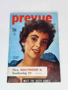 1953 Prevue Hollywood monatliche Veröffentlichung Elizabeth Taylor Cover Oktoberausgabe - Bild 1 von 2