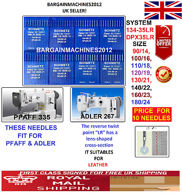 Schmetz DPX35LR 134-35LR S = 90/14-180/24 Pfaff & Adler Industria Aguja De Coser Mchn • 13.49€