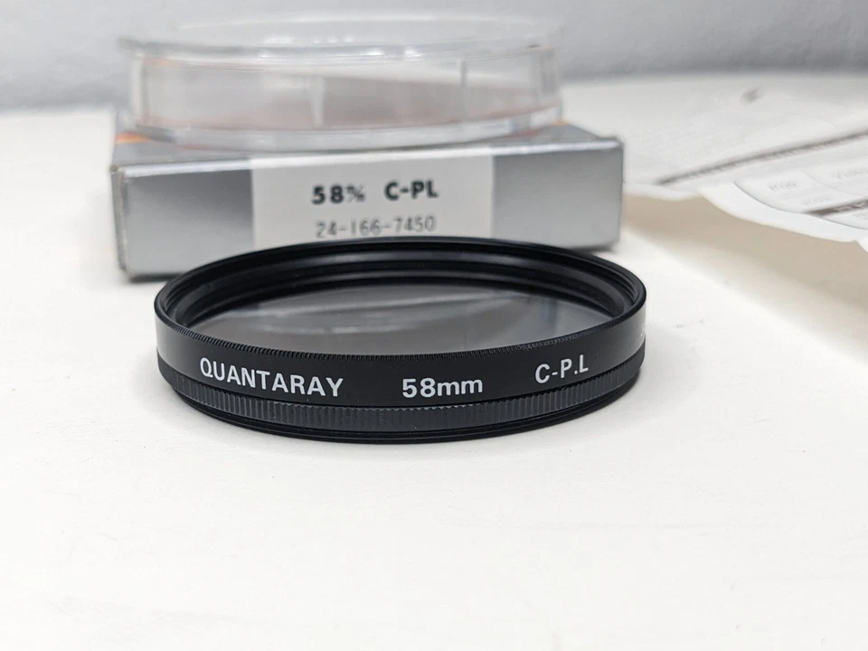 58mm Quantaray Circular Polarizer CPL Filter with Box + Case! - Image 1 of 3