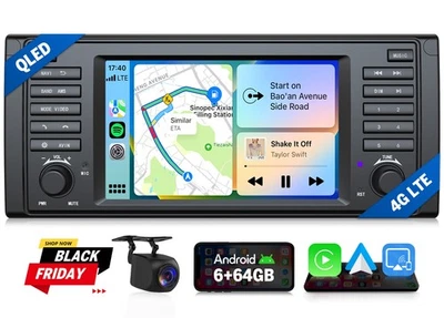 7" Android 13 8-Core Car GPS Navigation Stereo Radio CarPlay for BMW E39 540i M5 - Image 1 of 4