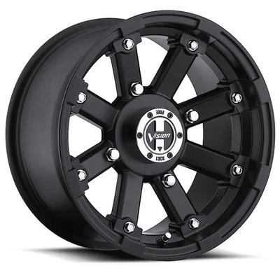 12x8 Matte Black Wheels Vision ATV 393 Lockout 5x114.3 -10.2 (Set of 4)  79.4 - Image 1 of 3