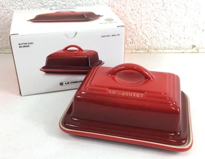 Le Creuset Stoneware Ceramic Butter Dish Red - Boxed - Picture 1 of 11