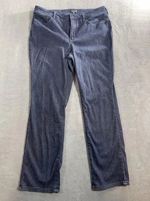 NYDJ Jeans Womens 14P Blue Dark Wash Marilyn Straight Lift Tuck Stretch Denim - Image 1 of 4