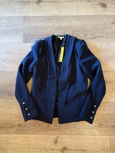 Gianni Bini Thomas Jacke Blazer Damen blau ohne Knopfleiste Größe Large neu mit Etikett - Bild 1 von 3
