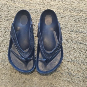 Birkenstock Women's Flip Flops Gizeh Blue Rubber Thong Sandals Size 38 - Picture 1 of 7