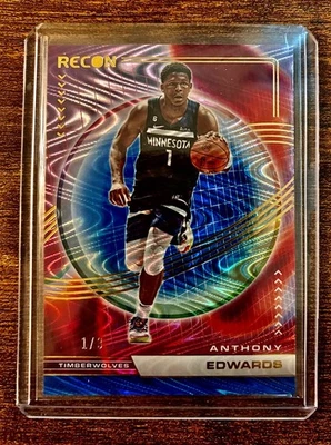 2022-2023 Panini Recon Anthony Edwards Platinum Swirl FOTL JERSEY 1/3! - Image 1 of 3