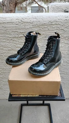 Dr. Martens 1460 Women's Patent Leather Lace-Up Boots, Size 9 US - Image 1 of 4