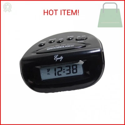 Equity 31003 LCD Snooze Alarm Clock, Black - Image 1 of 2