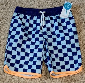 Carter's Swim Trunks Blue Checkered Boy's Size 5 NWT - Picture 1 of 6