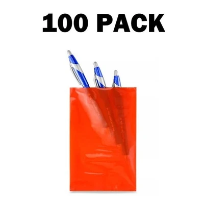 Red 4" x 6" Transparent Heat Sealable Poly Bags 2 Mil Open End Fill Vacuum - Image 1 of 3