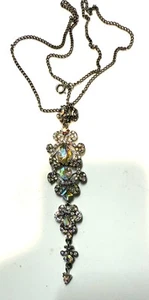 11.456 Vintage necklace 70s, luxury pendant crystals AB - Picture 1 of 4