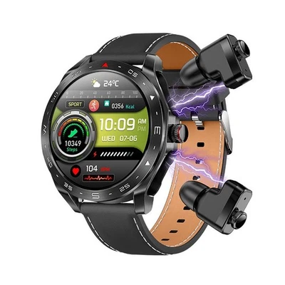 2in1 Herren Smartwatch T95 Kopfhörer 1,52'' IPS BT Call Musik Herren Sportuhr - Bild 1 von 4