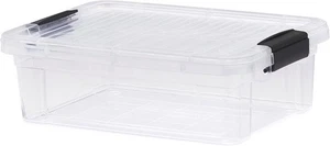 Superio Clear Storage Box with Lid, 4.5 Quart Plastic Quart, Transparent - Picture 1 of 6